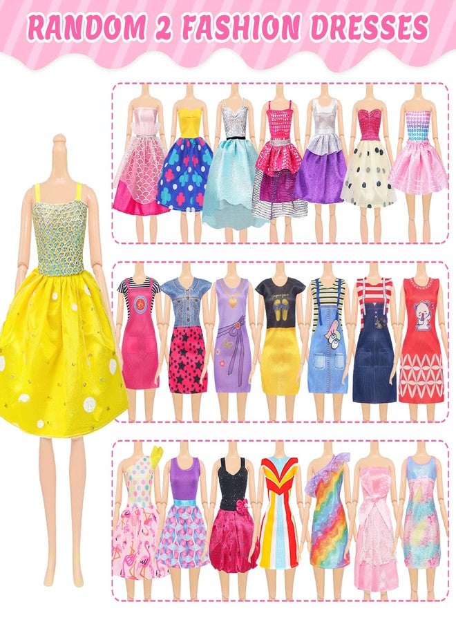 UNICORN ELEMENT 100 Pcs Doll Clothes and Accessories - 5 Wedding Gowns 10 Slip Dresses 2 Fashion Dresses 2 Tops 2 Pants 2 Bikini Swimsuits 10 Shoes and Accessories for 11.5 inch Dolls,Doll Dress up Toys for Girl Gift - Image 4